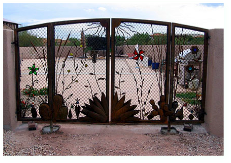 Custom Metal Fence at Entrance to Home